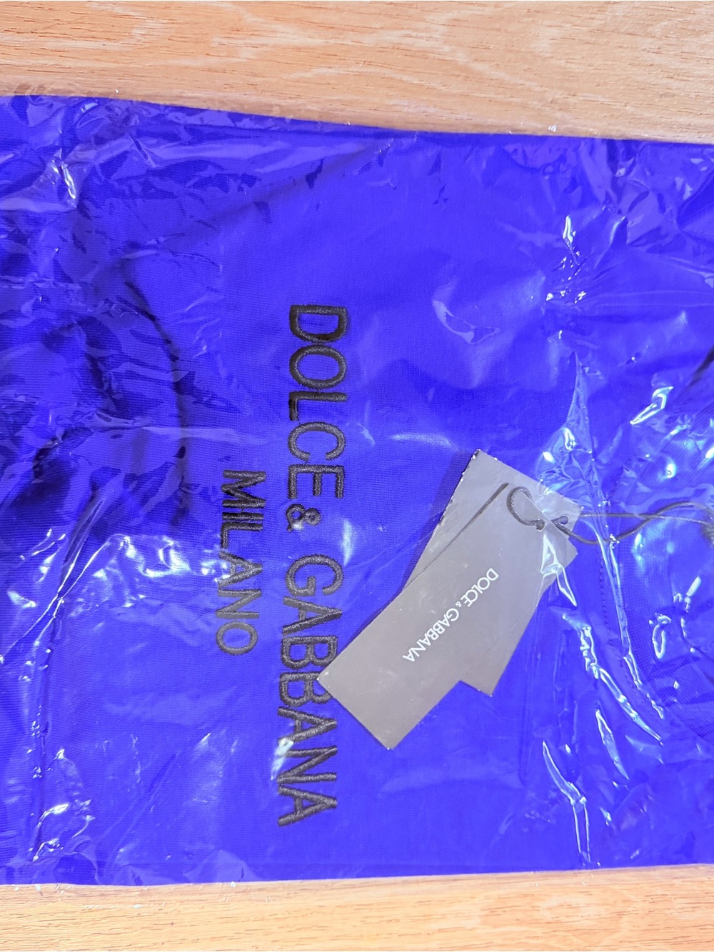 Dolce & Gabbana Men's Cobalt Blue Logo Short Sleeve Tee - Picture 3 of 4